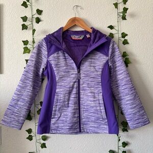 Free Country Girls Purple Softshell Water Resistant Hooded Jacket Size 10/12